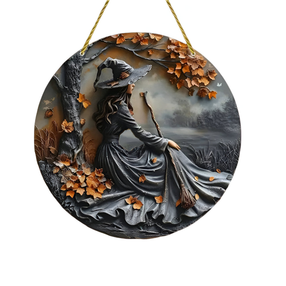 Wandbild Hexenfolklore Holz Türhänger Zeichen
