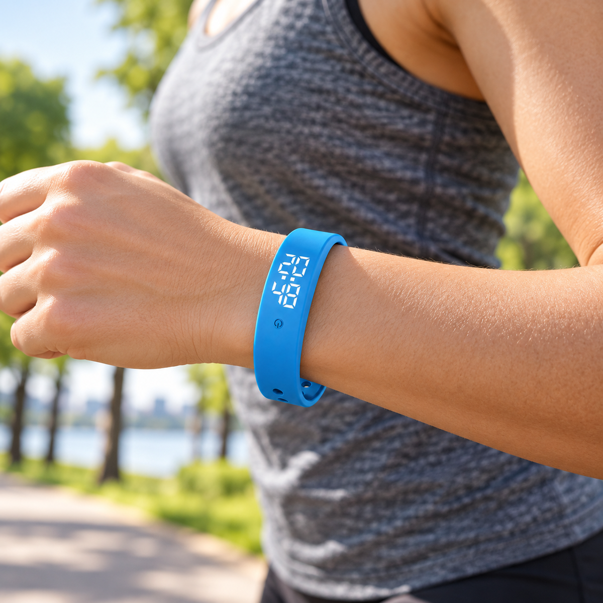 Wasserdichte Sportuhr, Aktivitätstracker, digitale Fitnessuhr
