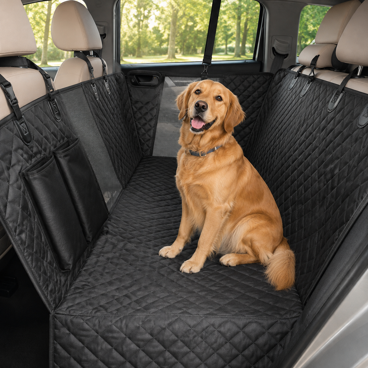 Wasserdichter, verstellbarer Autositzschutz für Hunde