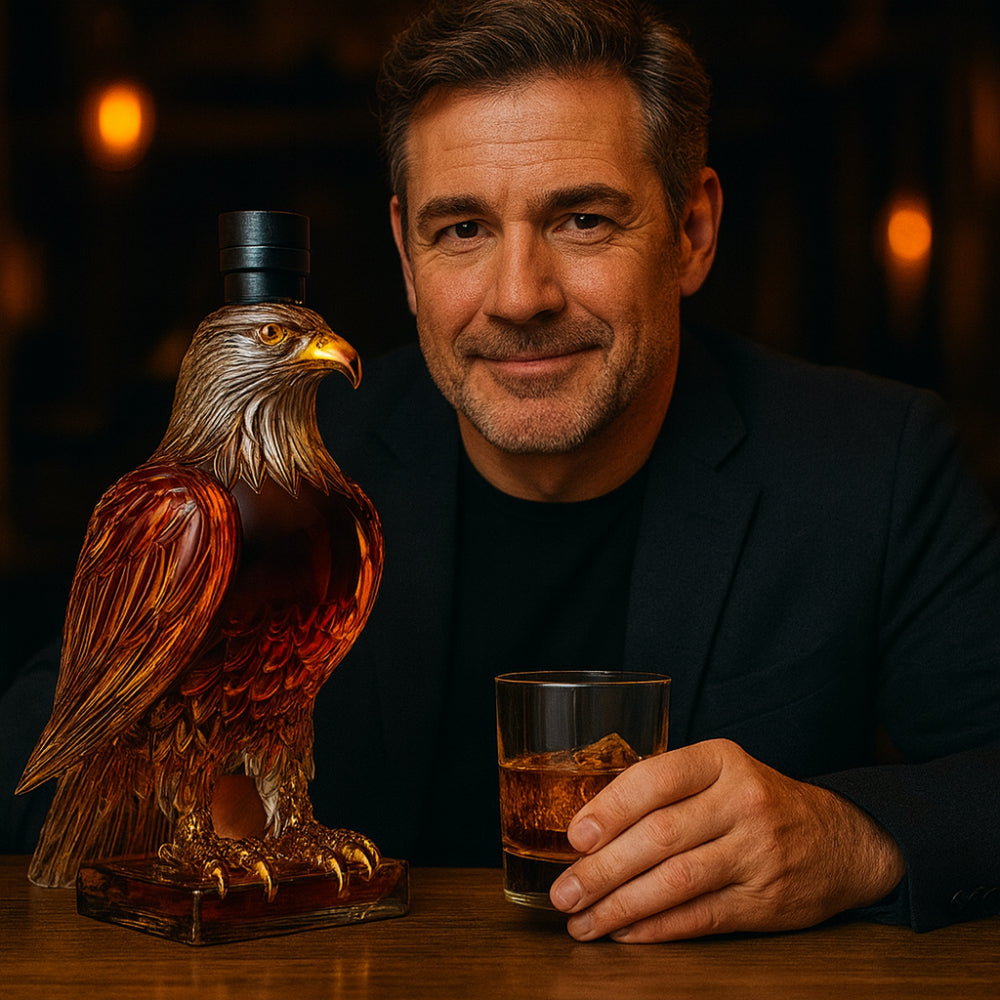 Decanter per Whisky Bottiglia di Vetro Aquila Espositore Decorativo per Bar