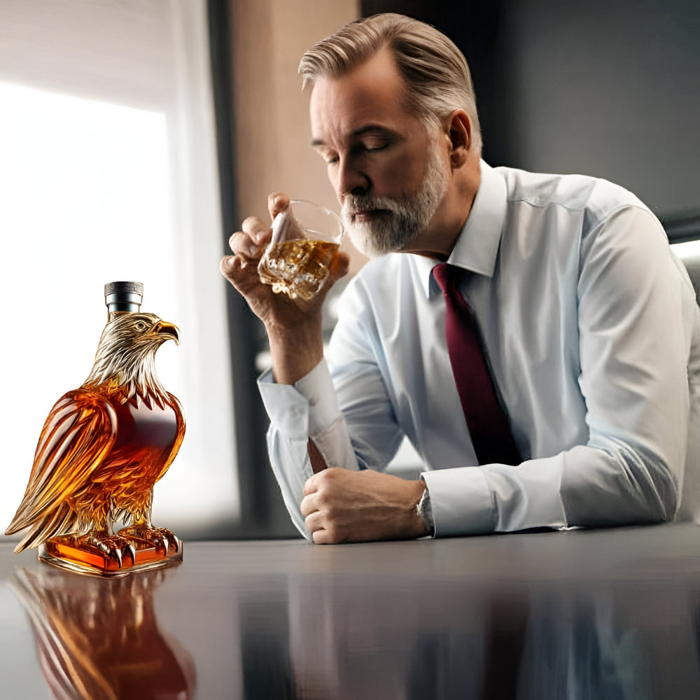 Decanter per Whisky Bottiglia di Vetro Aquila Espositore Decorativo per Bar