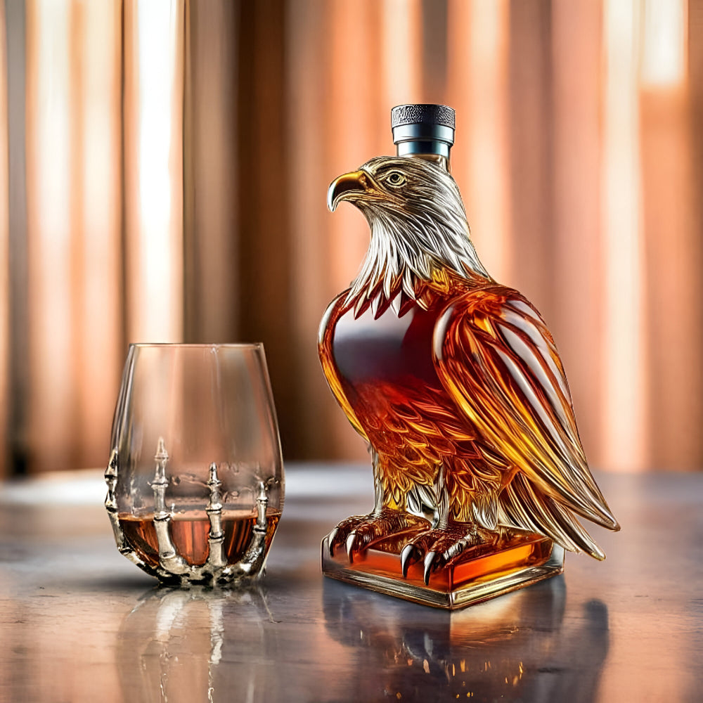 Decanter per Whisky Bottiglia di Vetro Aquila Espositore Decorativo per Bar