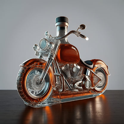 Whiskey Decanter Motorcycle Glass Bottle Bar Display