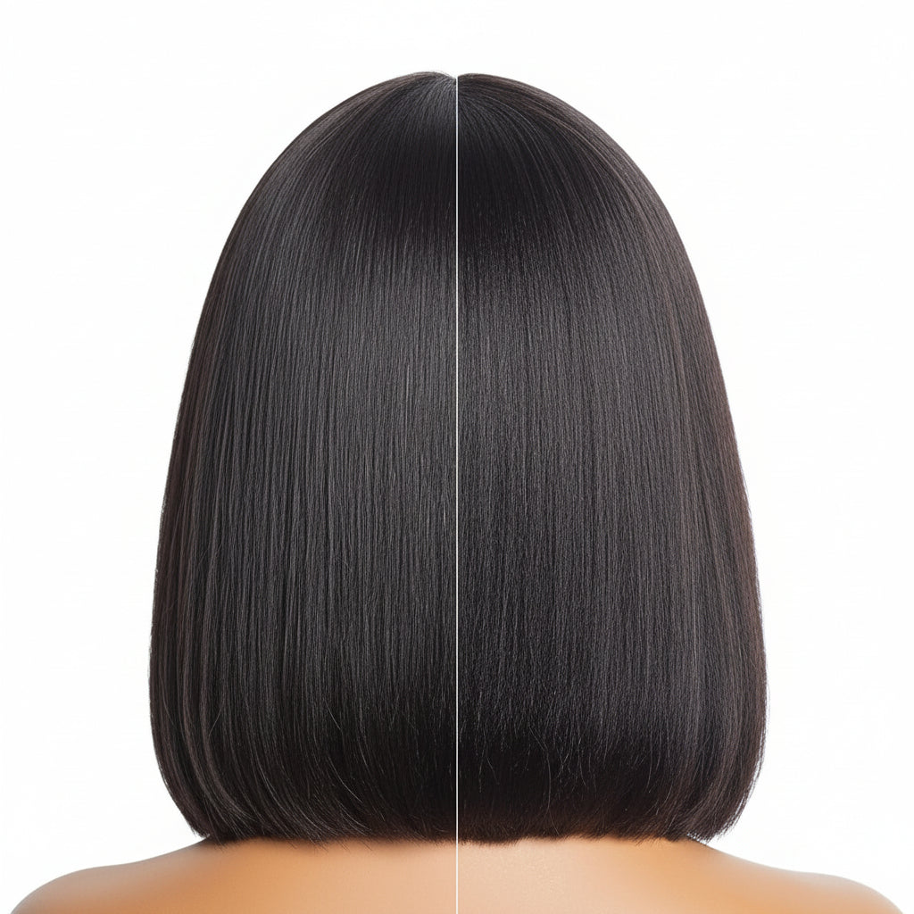 Echthaar Perücke Bob Glatt Lace Front Ohne Kleber