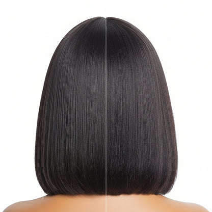 Echthaar Perücke Bob Glatt Lace Front Ohne Kleber