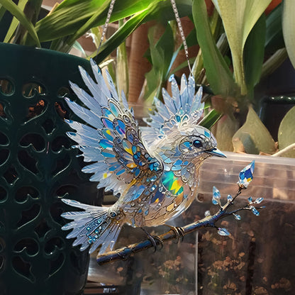 Window Suncatcher Stained Glass Bluebird Acrylic Hanging Decor