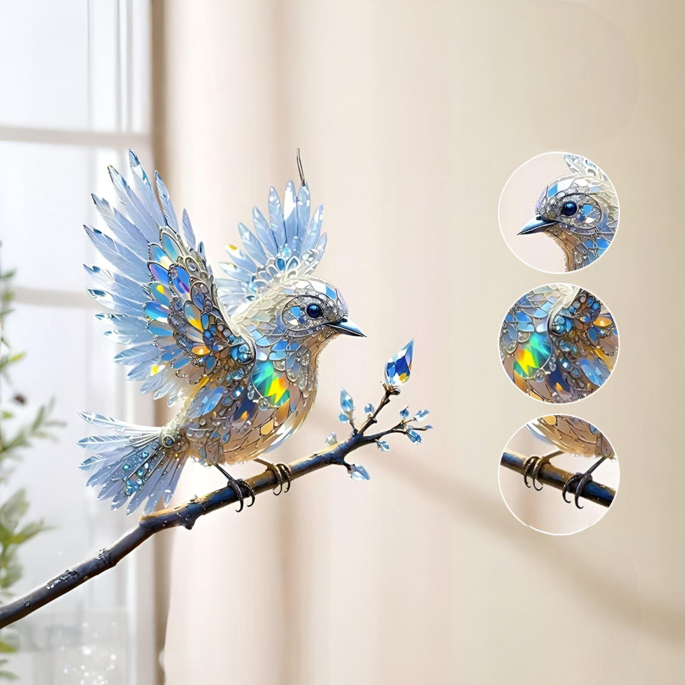 Window Suncatcher Stained Glass Bluebird Acrylic Hanging Decor