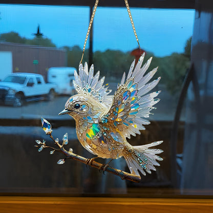 Window Suncatcher Stained Glass Bluebird Acrylic Hanging Decor