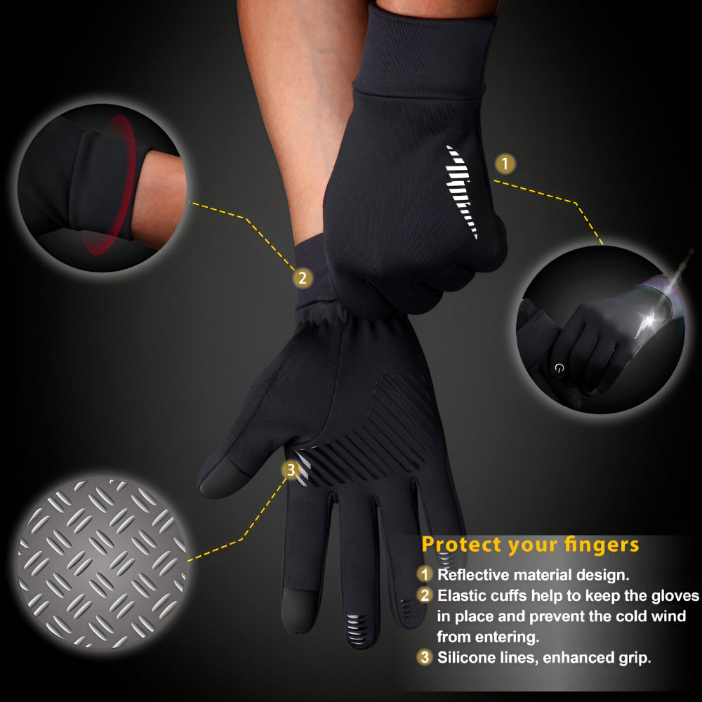 Luvas de Inverno Térmicas para Ecrã Tátil Antiderrapantes para Desporto ao Ar Livre