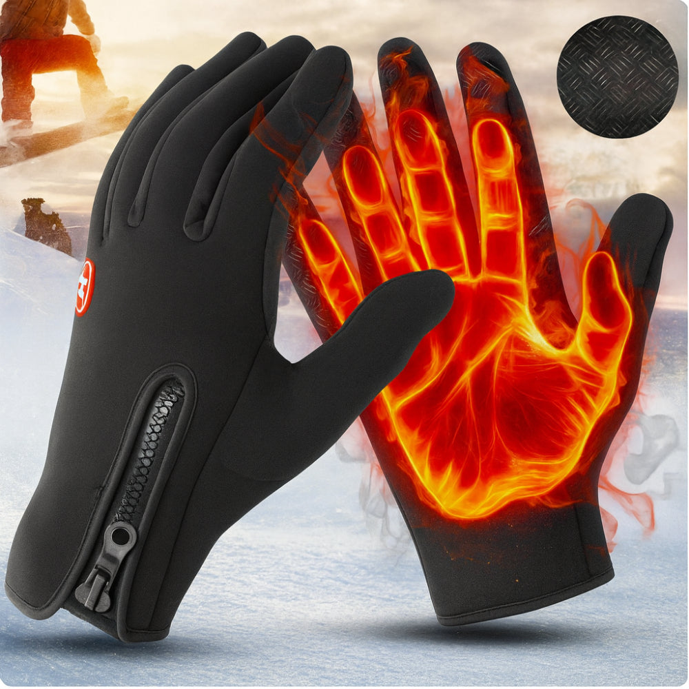Winter Heated Gloves Electric Outdoor Touchscreen Grid Design