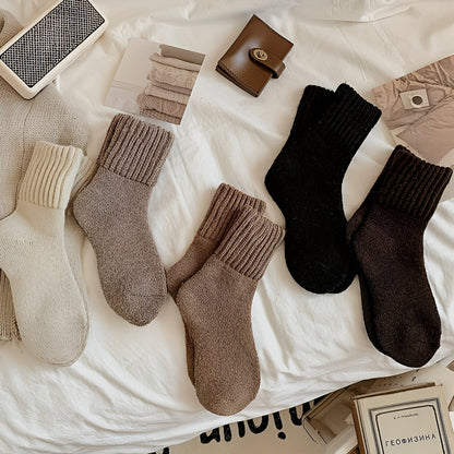 Winter Socks Knit Solid Color Fall Season Casual Set