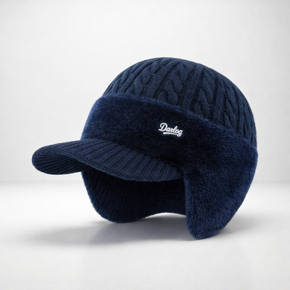 Gorro de Invierno con Orejeras y Visera de Punto