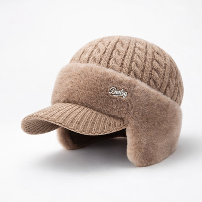 Gorro de Invierno con Orejeras y Visera de Punto