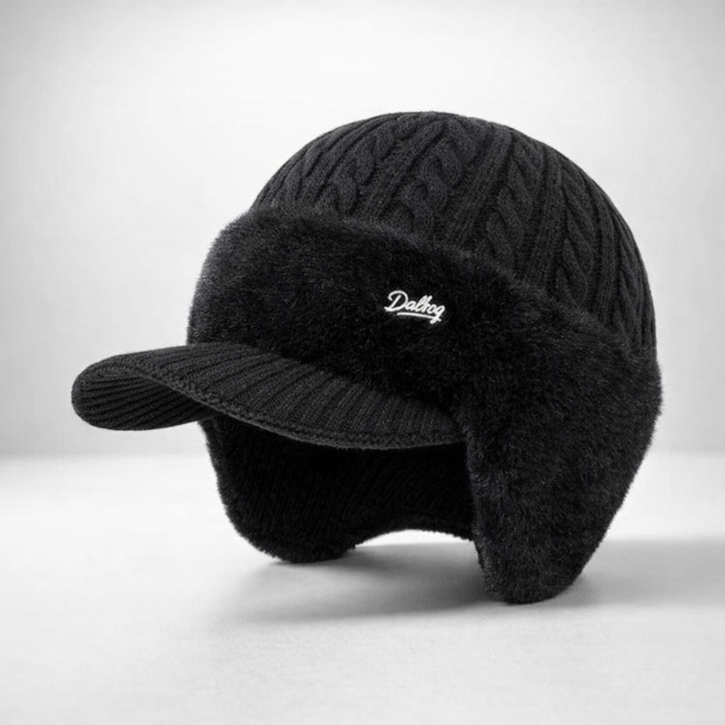 Gorro de Invierno con Orejeras y Visera de Punto