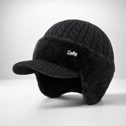 Gorro de Invierno con Orejeras y Visera de Punto
