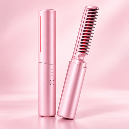 Plancha alisadora inalámbrica para el cabello, portátil y para viajes, zuecos