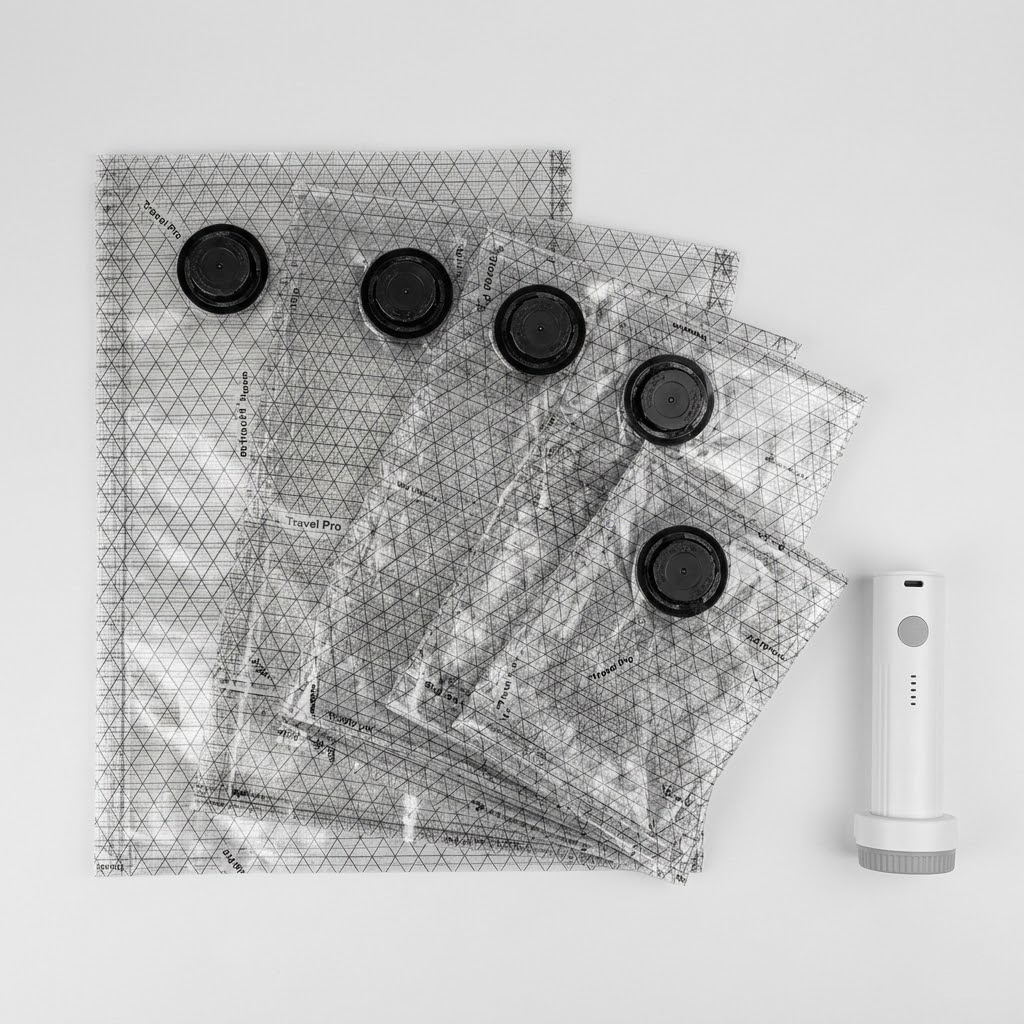 Vacuum Storage Bags Cordless Pump Travel Packing Set