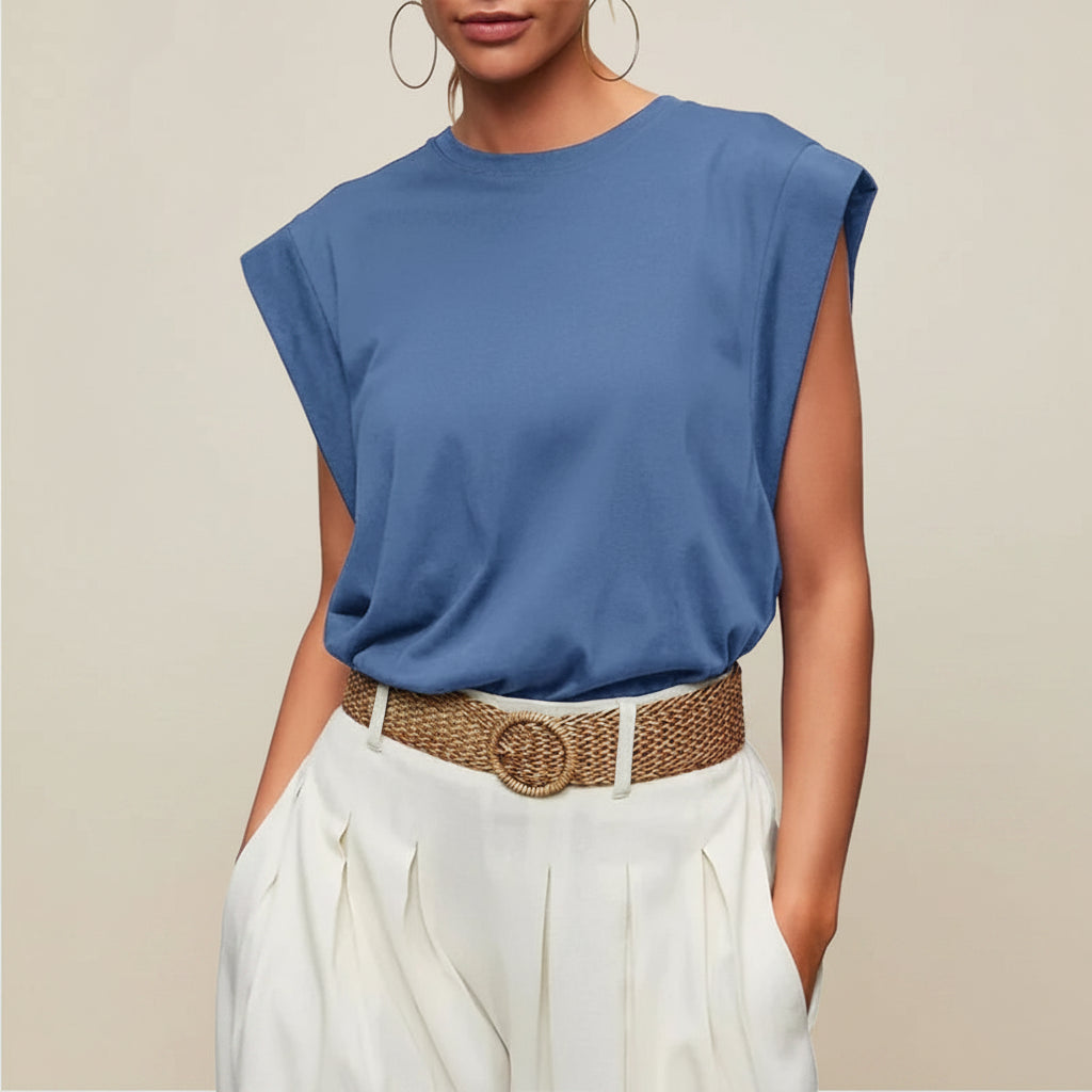 Camiseta sin mangas para mujer, casual, holgada, blusa de verano