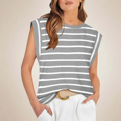 Camiseta sin mangas para mujer, casual, holgada, blusa de verano
