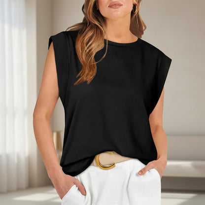 Camiseta sin mangas para mujer, casual, holgada, blusa de verano