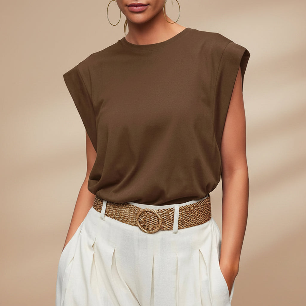 Camiseta sin mangas para mujer, casual, holgada, blusa de verano