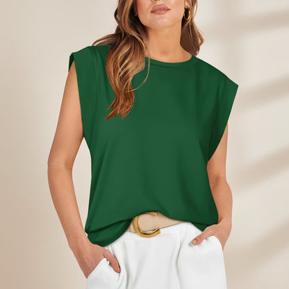 Camiseta sin mangas para mujer, casual, holgada, blusa de verano