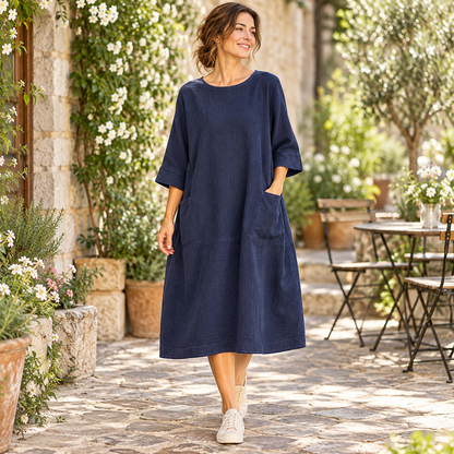 Lässiges A-Linien-Midikleid für Damen | Hochzeitsgast
