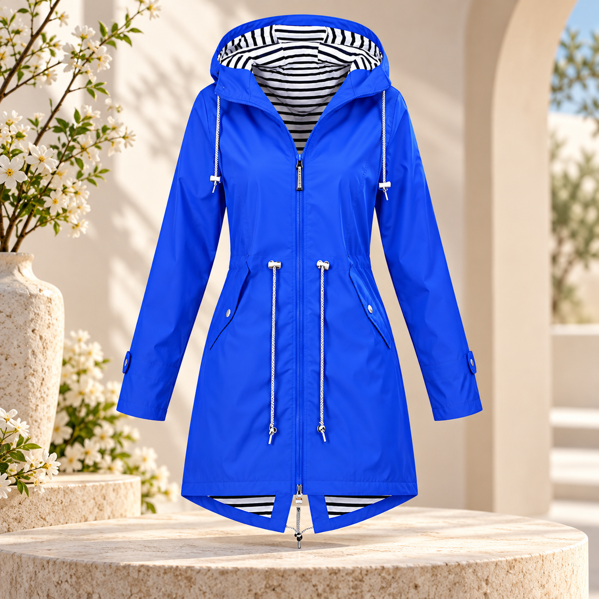 Women's Adjustable Hood Rain Jacket | Rain Protection