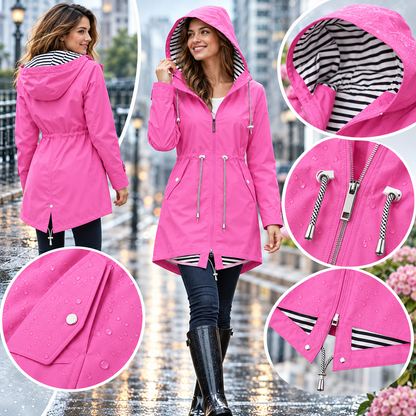Women's Adjustable Hood Rain Jacket | Rain Protection