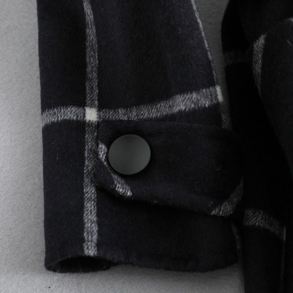 Cappotto lungo invernale a quadri da donna