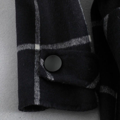 Cappotto lungo invernale a quadri da donna