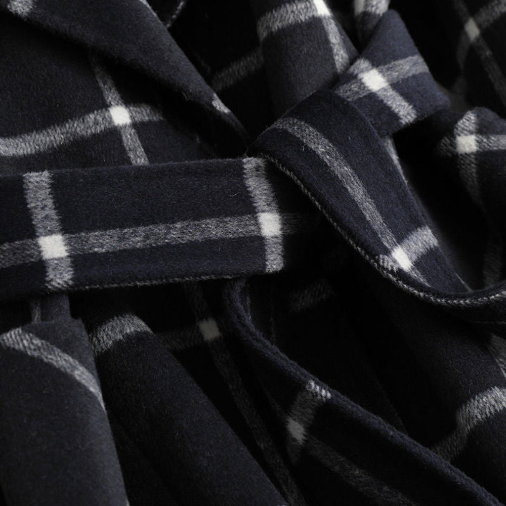 Cappotto lungo invernale a quadri da donna