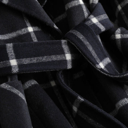 Cappotto lungo invernale a quadri da donna