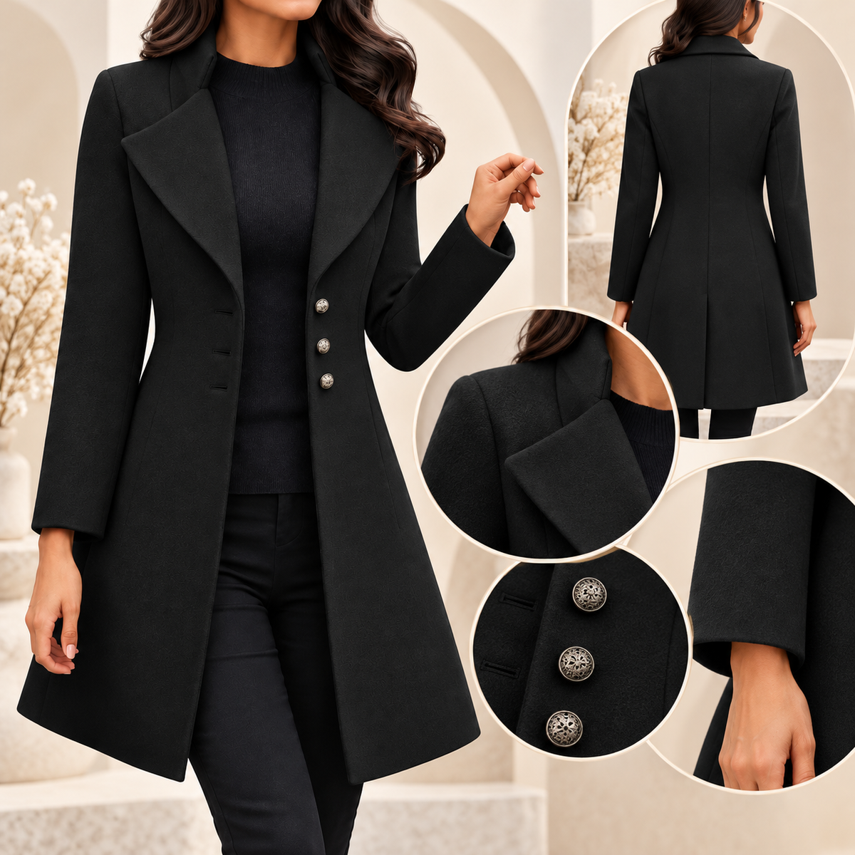 Cappotto caldo da donna in stile italiano | Capispalla