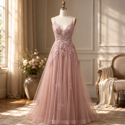 Vestido de Festa Feminino com Renda e Amarração, Vestido Formal de Noite