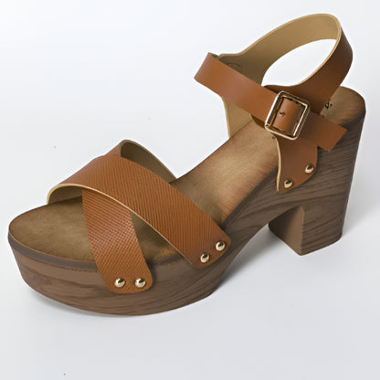 Women's Sandals Chunky Heel Strappy Summer Shoes