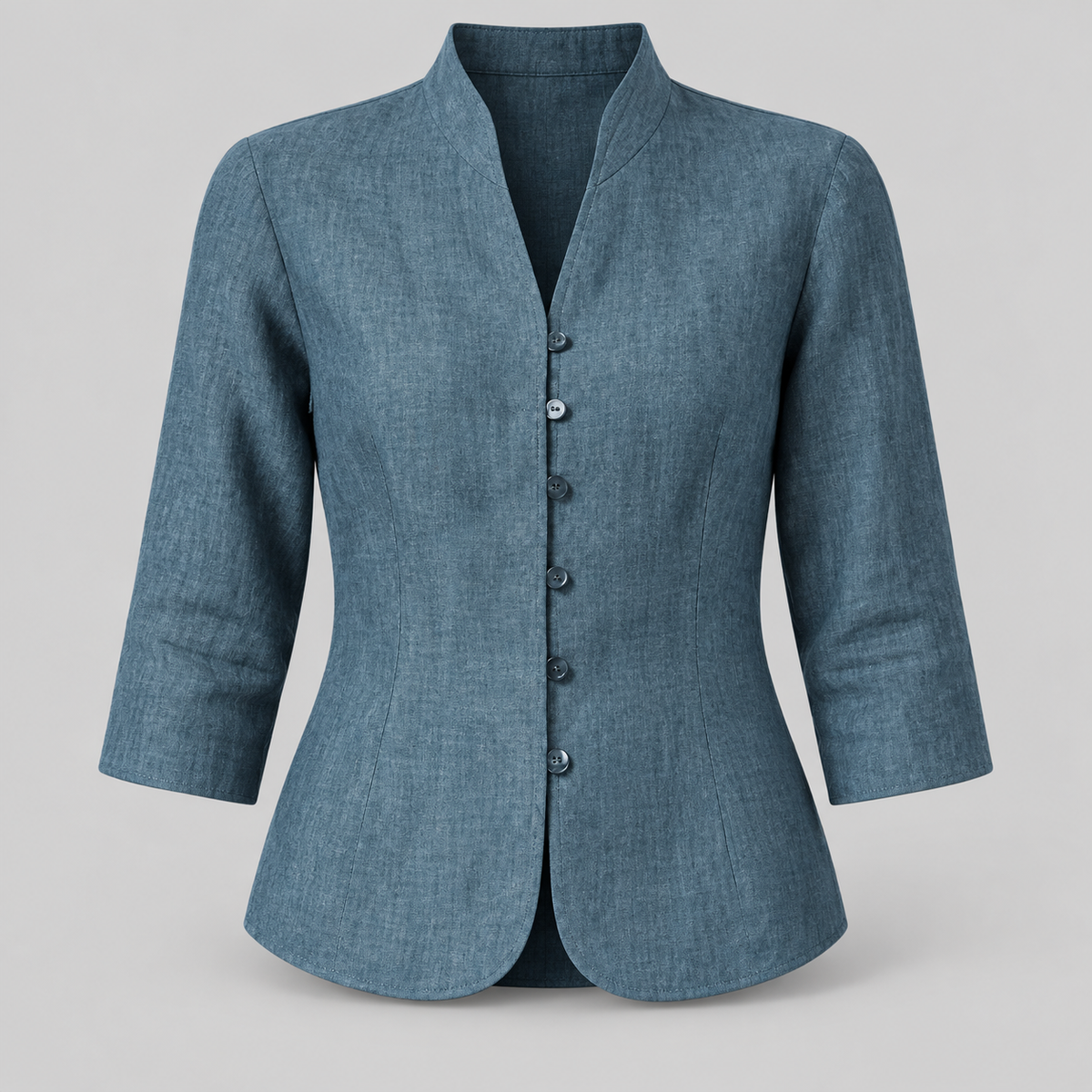 Blusa de mujer con cuello mao y manga tres cuartos | Blusa versátil