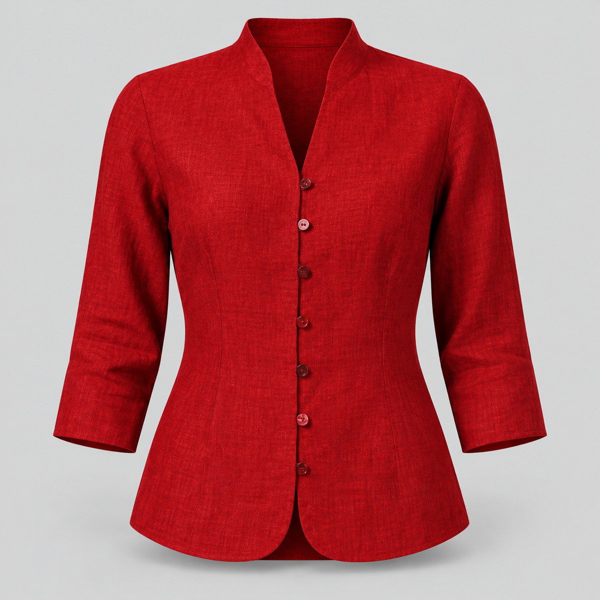Blusa de mujer con cuello mao y manga tres cuartos | Blusa versátil