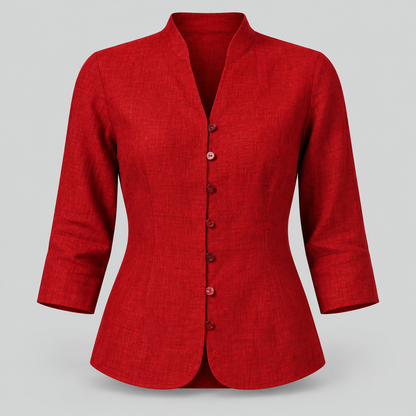 Blusa de mujer con cuello mao y manga tres cuartos | Blusa versátil