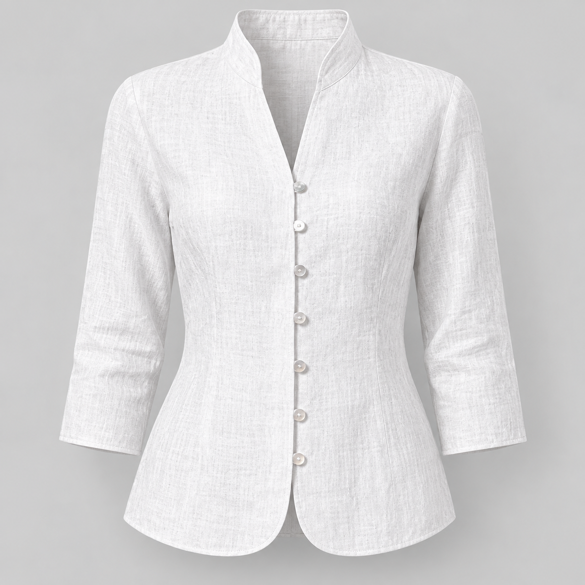 Blusa de mujer con cuello mao y manga tres cuartos | Blusa versátil