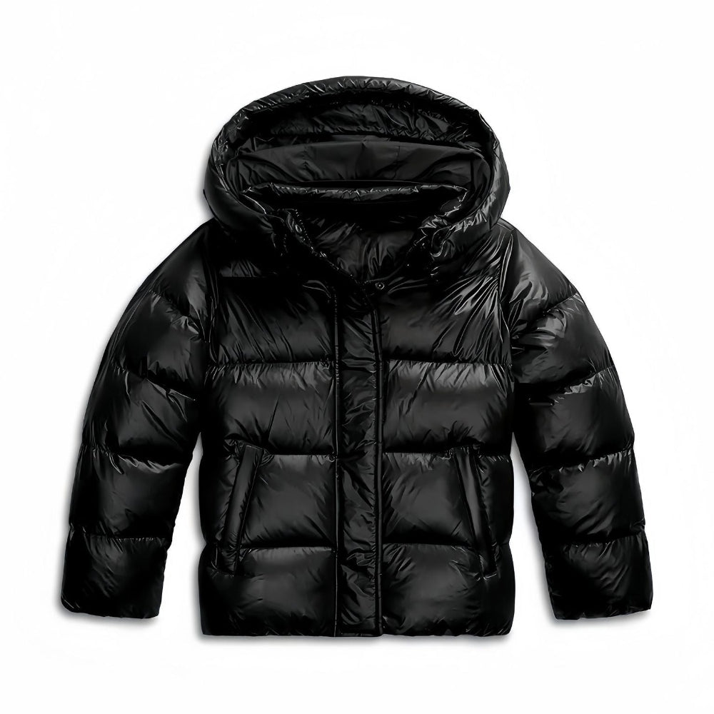 Women's Quilted Jacket Lightweight Hooded with Pockets Black 5