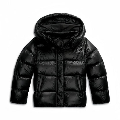 Women's Quilted Jacket Lightweight Hooded with Pockets Black 5