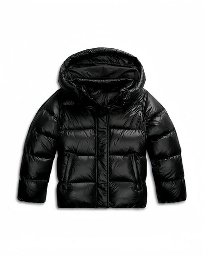 Women's Quilted Jacket Lightweight Hooded with Pockets Black 6