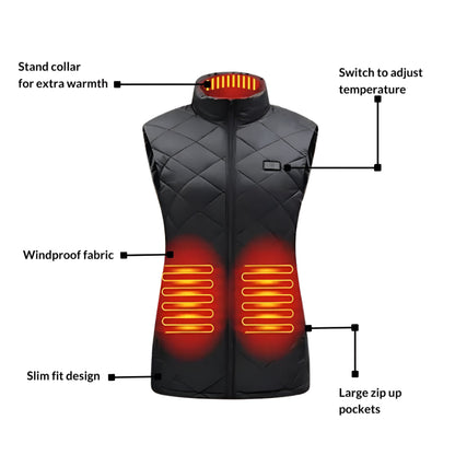 Women's Heated Vest Electric Heating Outdoor Winter