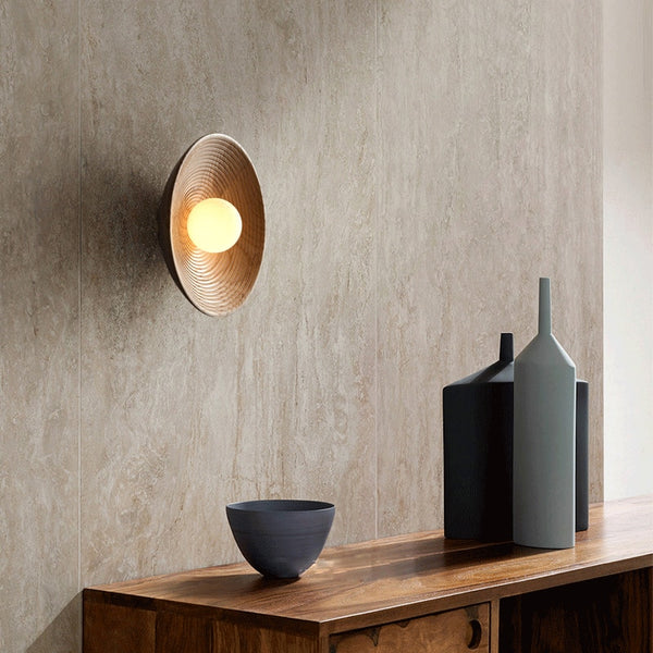 Applique da parete in legno rustico | Lampada da parete LED artigianale