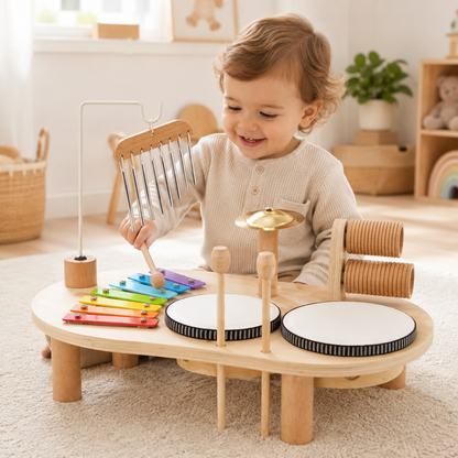 Musik-Entdecker-Spielstation aus Holz für Kleinkinder