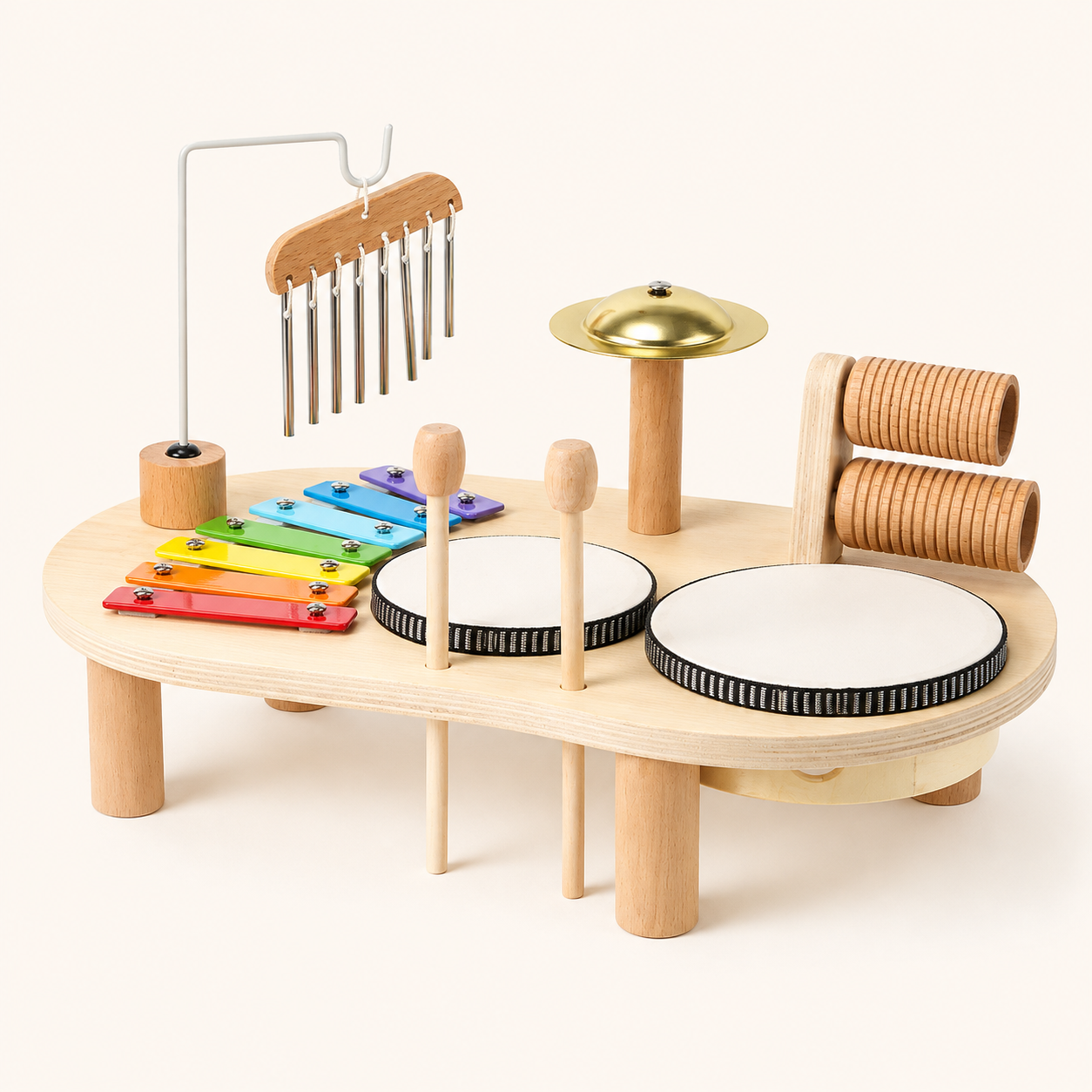 Musik-Entdecker-Spielstation aus Holz für Kleinkinder