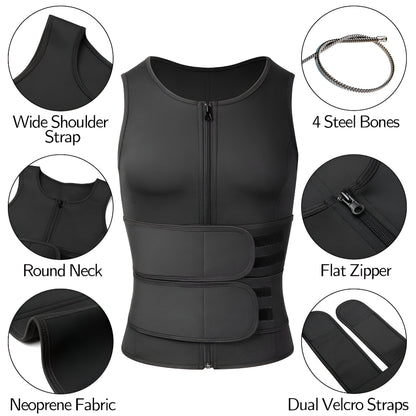 Workout Vest Neoprene Adjustable Fitness Body Training Garment