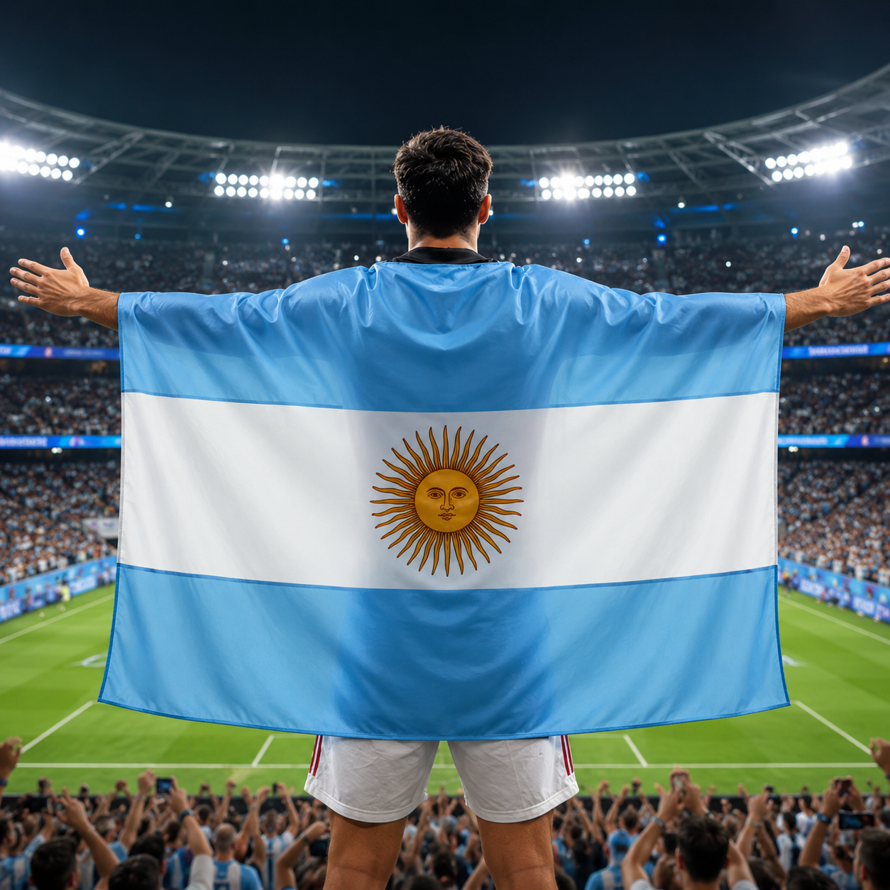 Striscione Bandiera Argentina Coppa del Mondo Tifoso Sport Calcio