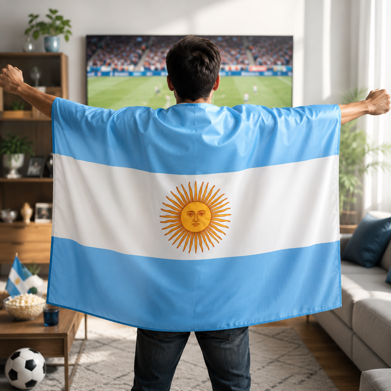 Striscione Bandiera Argentina Coppa del Mondo Tifoso Sport Calcio